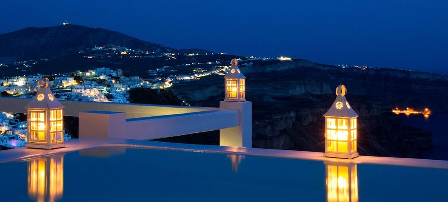 SANTO THEMA 12 SANTORINI POOL AT NIGHTwedding sadorini