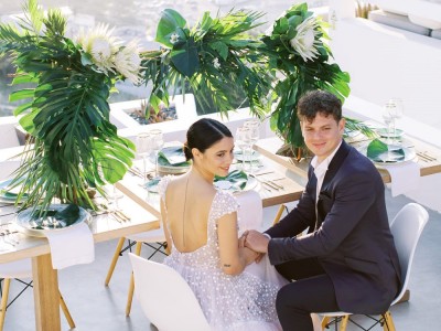 Antonia & Ryan - A chic, tropical themed wedding in Ios