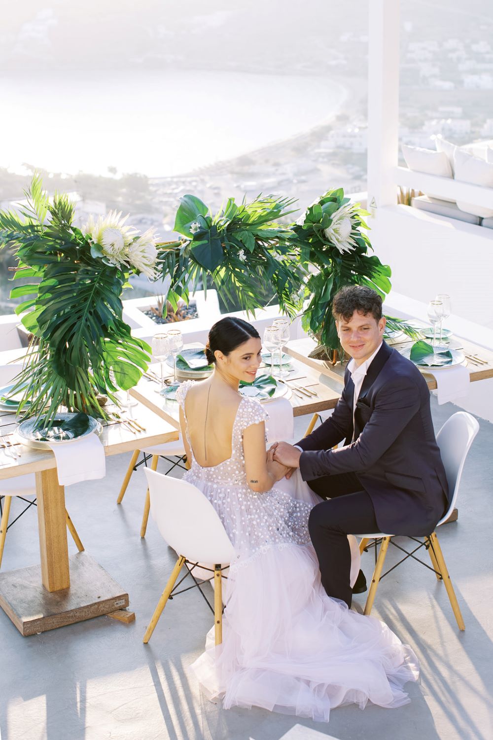 Antonia & Ryan: A chic, tropical themed wedding in Ios