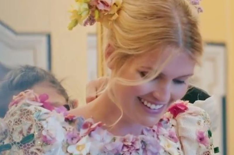 LADY KITTY SMILING CLOSE UP 800 kitty spencer close up floral dress 0 The FIVE dazzling dresses Lady Kitty Spencer wore at her wedding revealed
