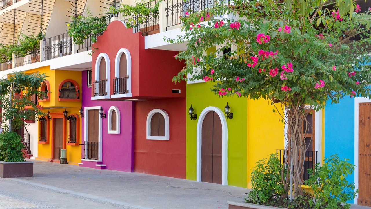 MEXICO HOUSES COLORED