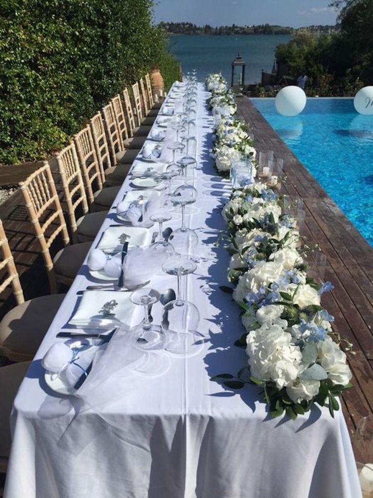 f11 melambes reception table narrow with flowers