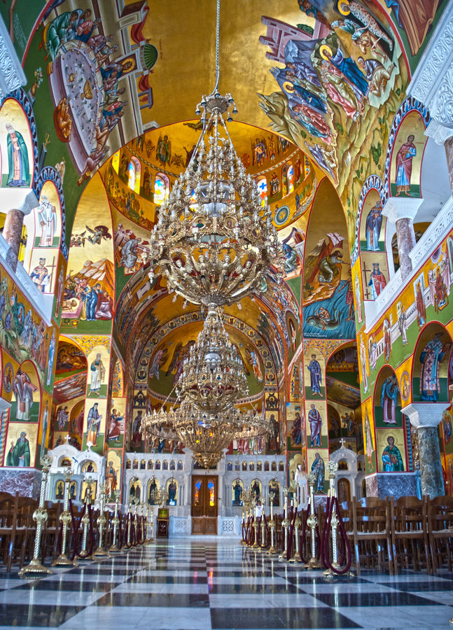 KEFALONI AG. GERASSIMOS Church interior, Monastery of Agios Gerassimos, Kefalonia, Greece